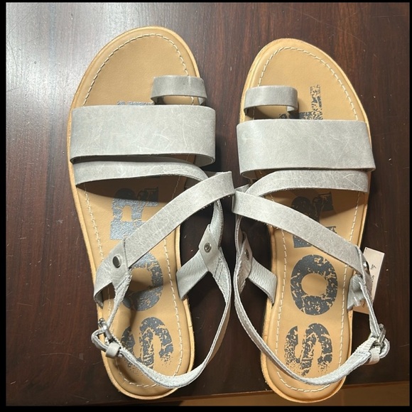 Sorel Ella Gray Criss Cross Ankle Strap Leather Sandals Size 8 NEW - Picture 4 of 8
